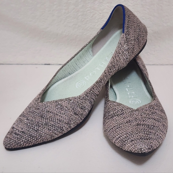 Rothy\'s The Point Star Dust Metallic Flats 8.5